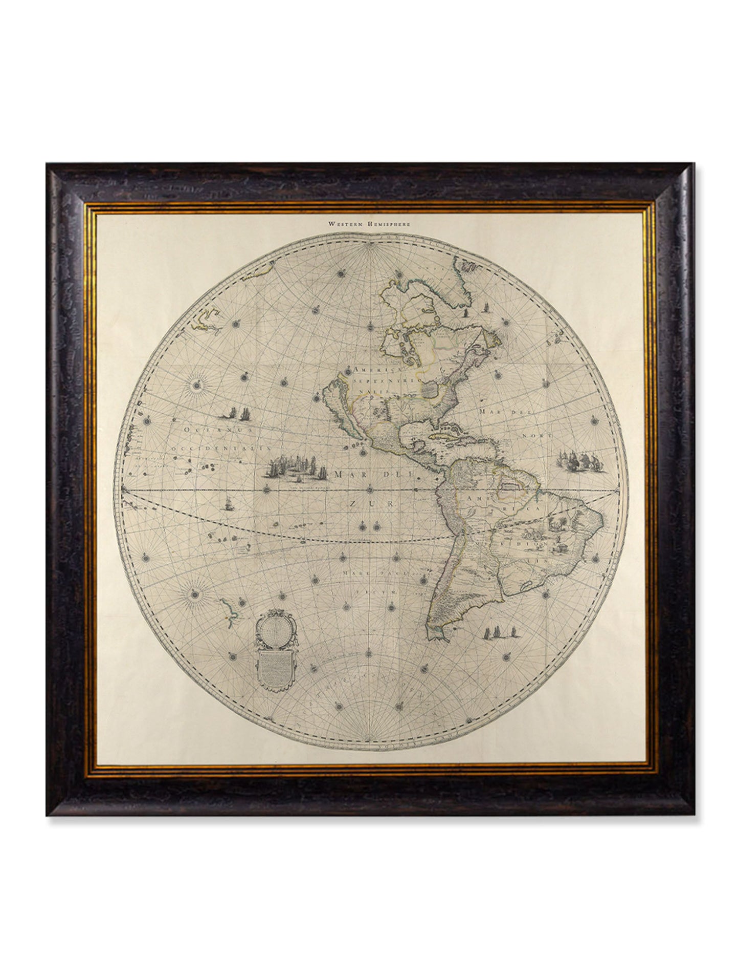 c.1660 Map of the World in Two Hemispheres styled view – Leya Buster Interiors