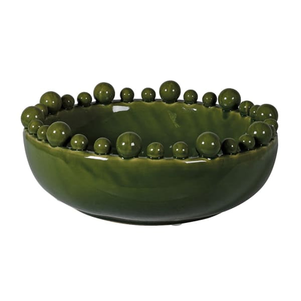 Green Bowl With Bobbled Edge