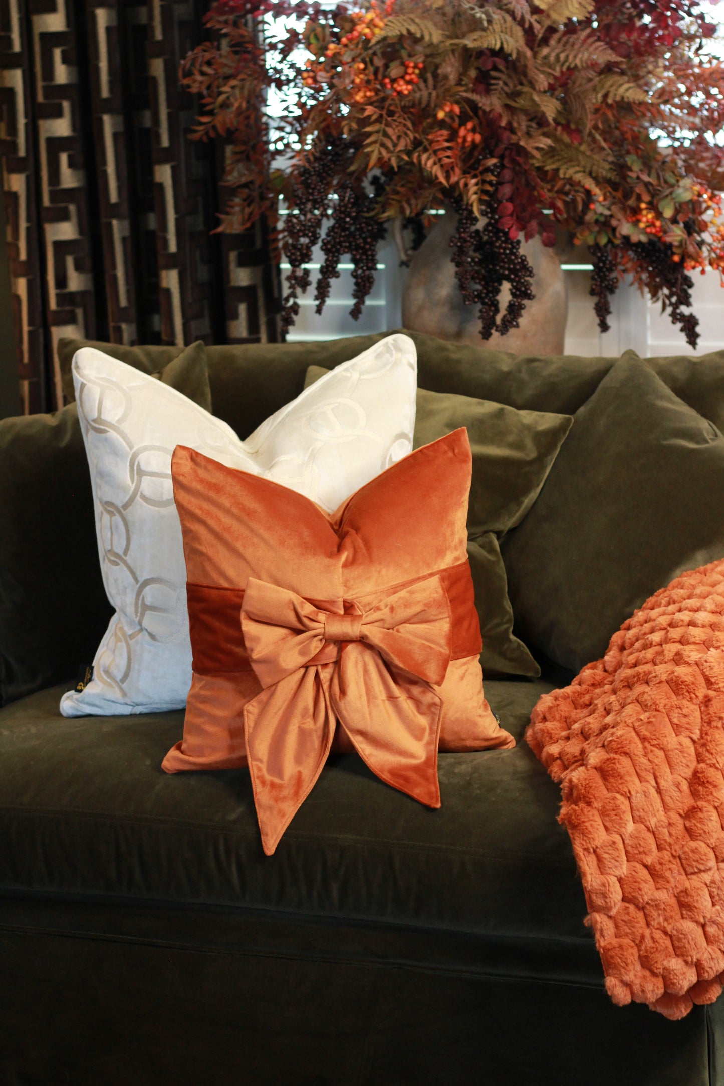 Bow Cushion - Orange