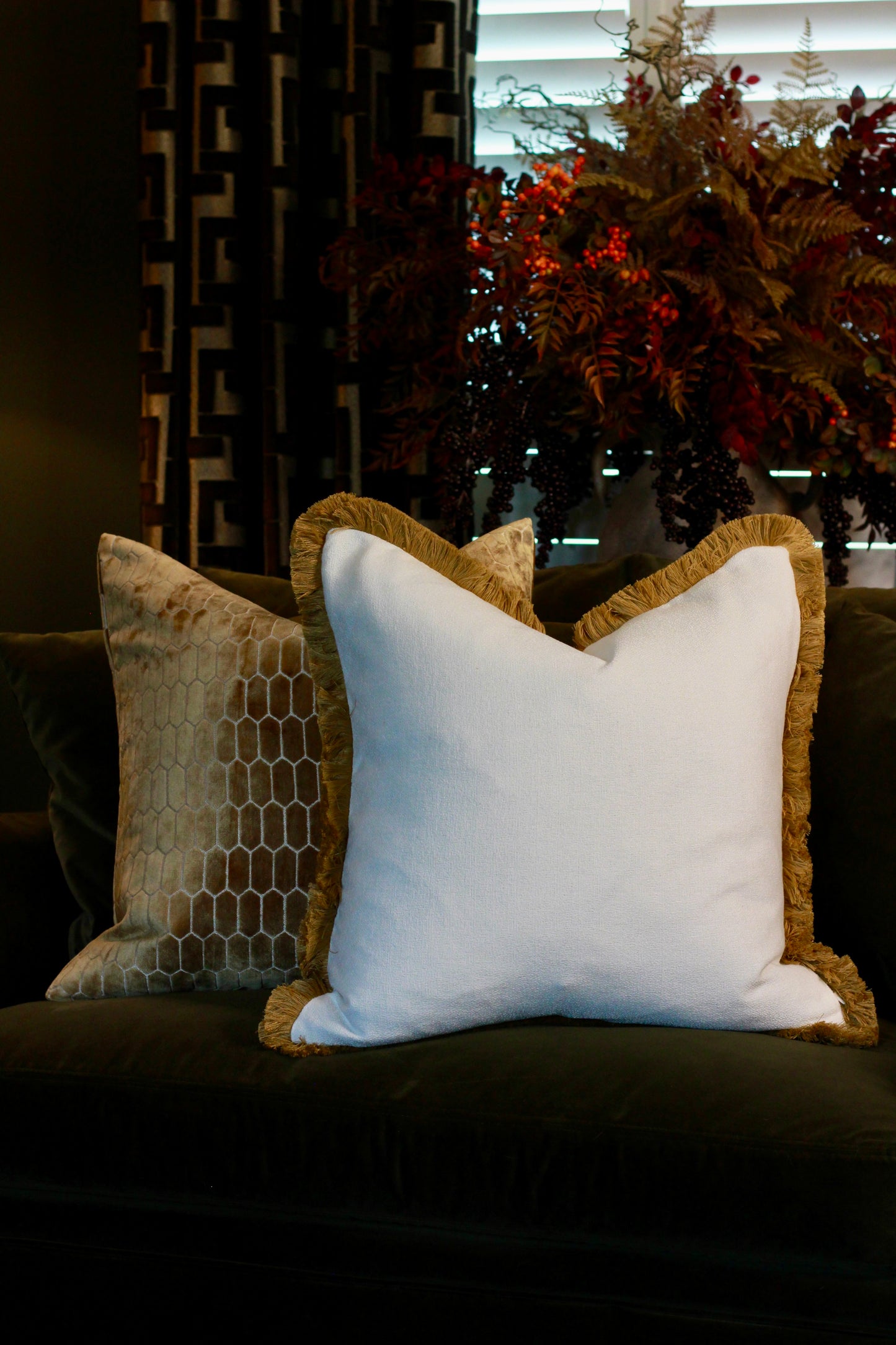 The Beaumont Cushion – Whiskey Fringe