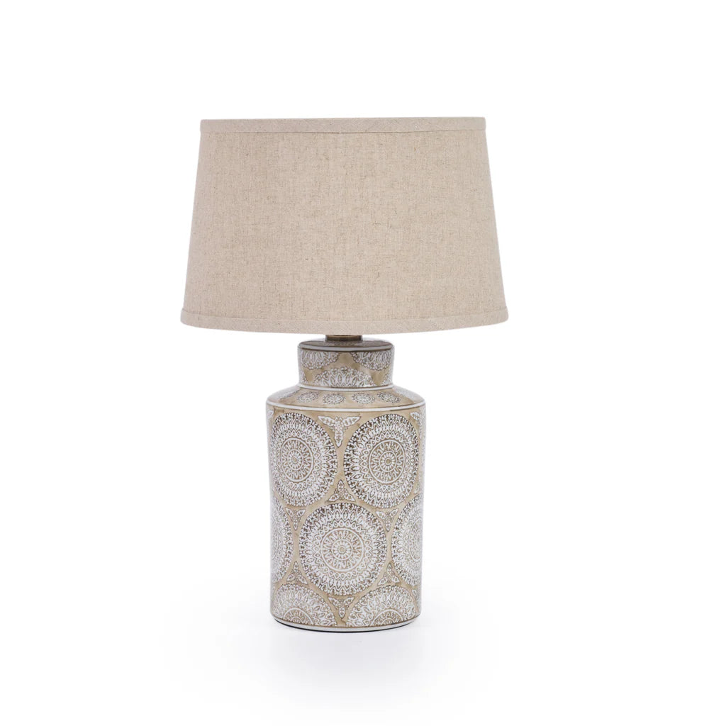 Neutral Circle Patterned Table Lamp