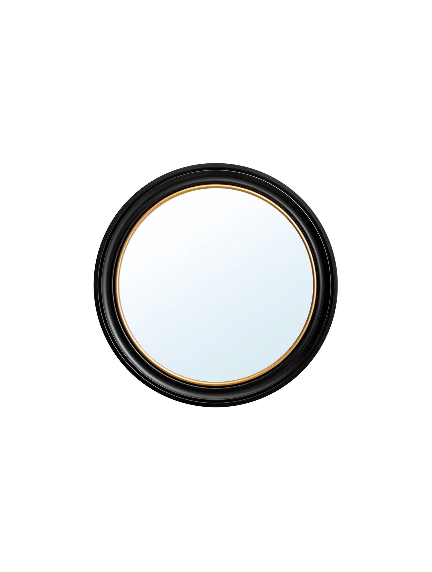 Round Mirror – Black and Gold styled view – Leya Buster Interiors