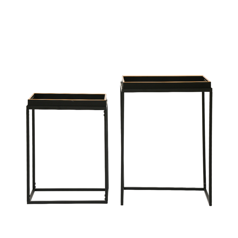 Mirrored Leaf Nest of Tray Tables (Set of 2)