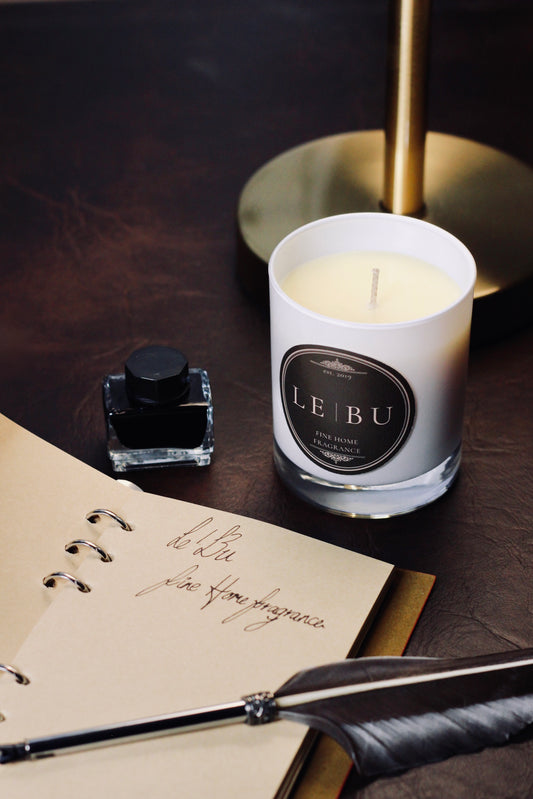 Damson Plum, Rose & Patchouli – Candle styled view – Leya Buster Interiors