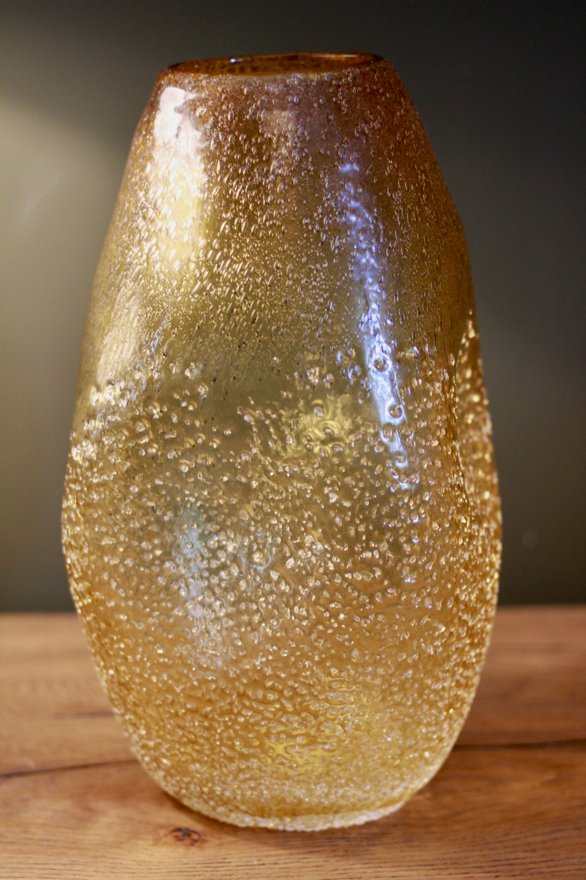 Ochre Handmade Glass Vase styled view – Leya Buster Interiors