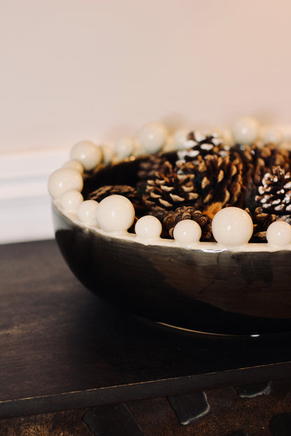 Cream & Black Bowl With Bobble Edge styled view – Leya Buster Interiors