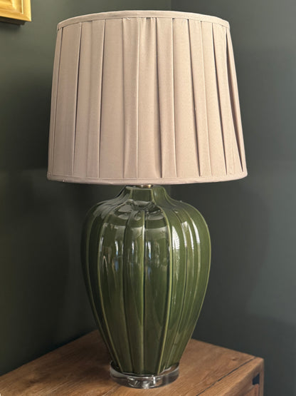Astrid Green Table Lamp styled view – Leya Buster Interiors