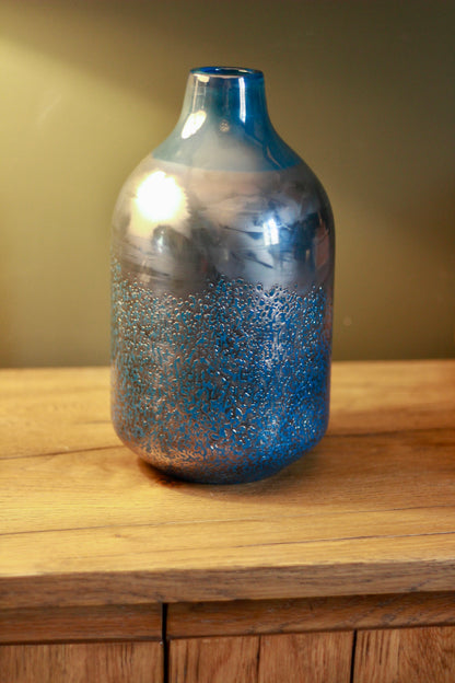 Dark Blue Handmade Vase styled view – Leya Buster Interiors