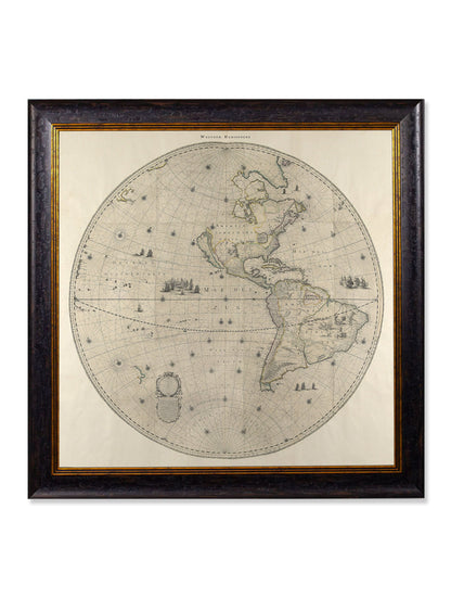 c.1660 Map of the World in Two Hemispheres styled view – Leya Buster Interiors