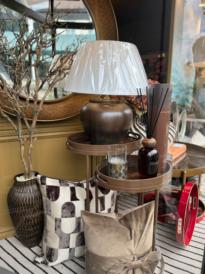Ashford Bronze Table Lamp styled view – Leya Buster Interiors