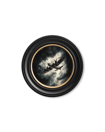 Fighter Jets Oxford Round Frame styled view – Leya Buster Interiors