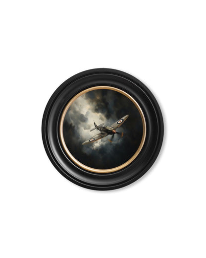 Fighter Jets Oxford Round Frame styled view – Leya Buster Interiors