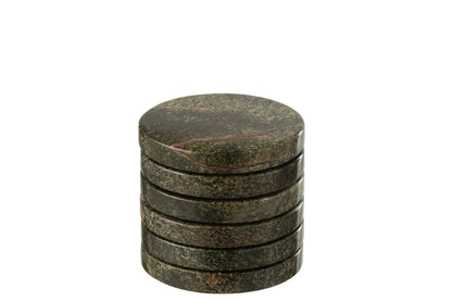 Green Marble Coasters Set of 6 detail – Leya Buster Interiors