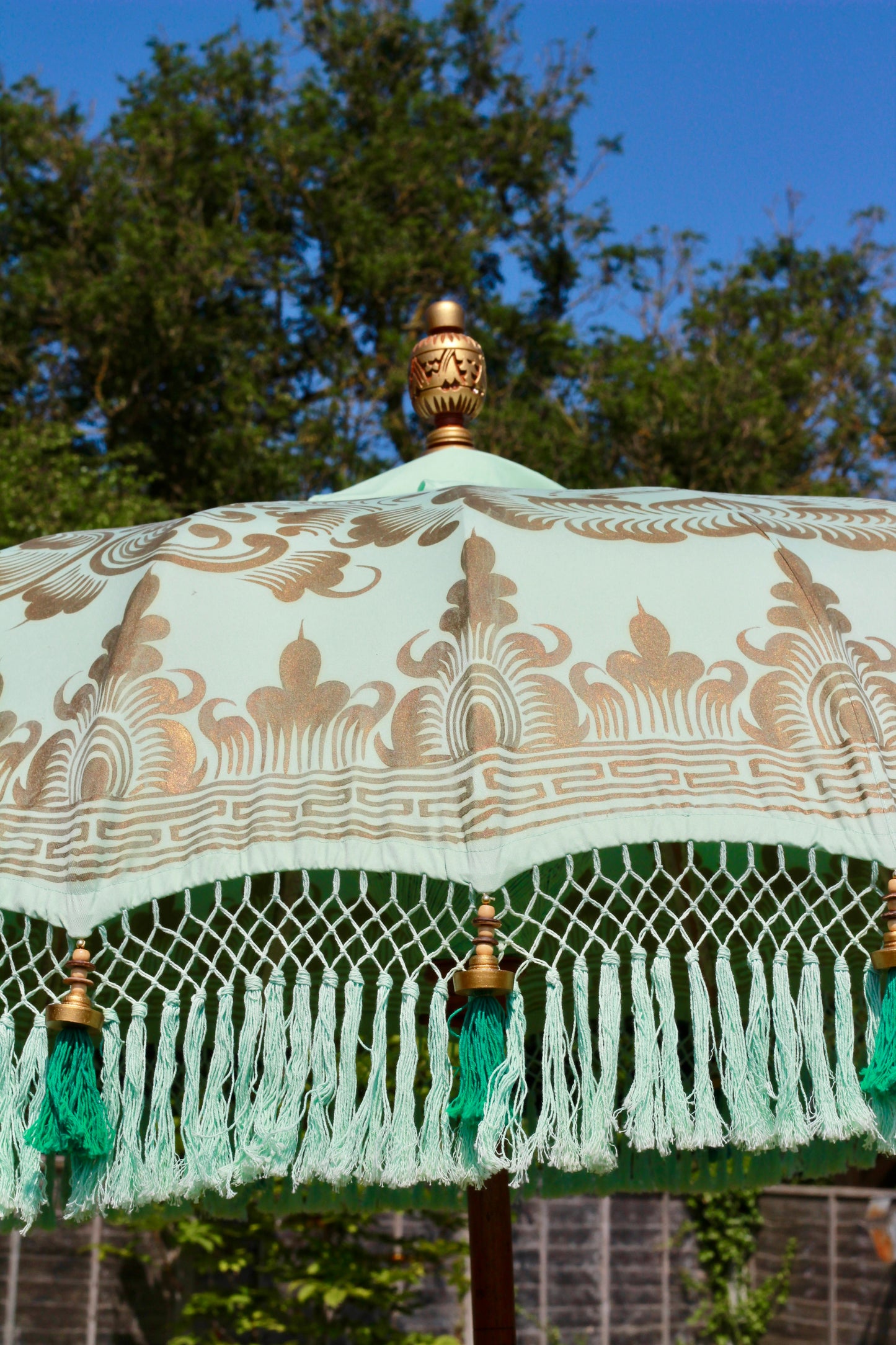 Riviera Mint Handmade Balinese-Style Garden Parasol