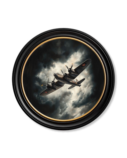 Fighter Jets Oxford Round Frame styled view – Leya Buster Interiors