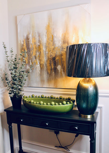 Green Oval Bowl With Bobbled Edge detail – Leya Buster Interiors