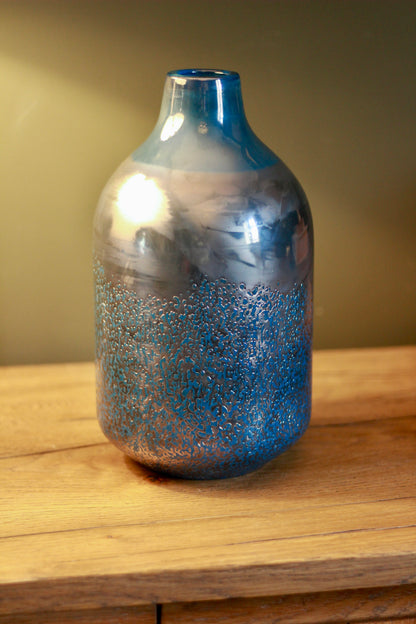 Dark Blue Handmade Vase styled view – Leya Buster Interiors