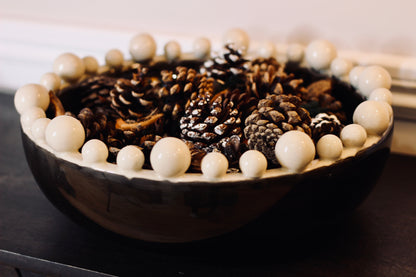 Cream & Black Bowl With Bobble Edge styled view – Leya Buster Interiors