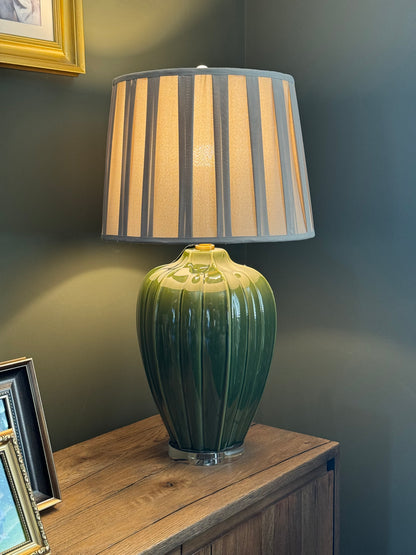 Astrid Green Table Lamp styled view – Leya Buster Interiors