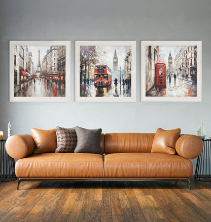 London Bus – Cream Hurstwood Square Frame styled view – Leya Buster Interiors