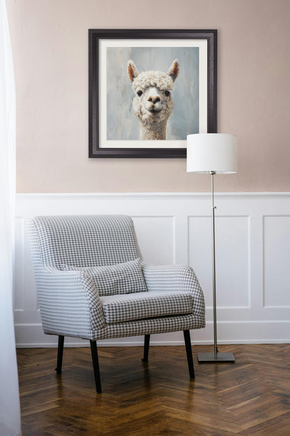 The Goofy Alpaca – Black Hurstwood Square Frame – framed wall art at Leya Buster Interiors