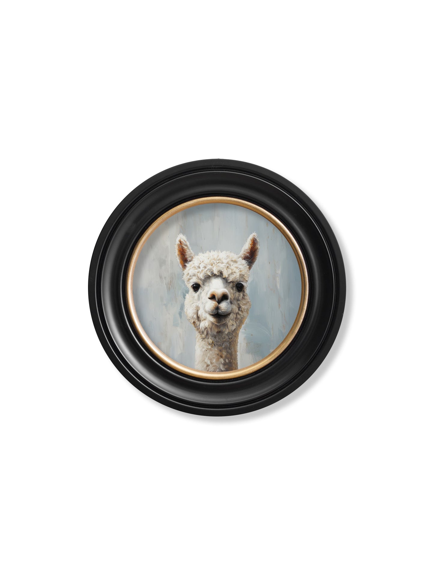 The Goofy Alpaca – Oxford Round Frame styled view – Leya Buster Interiors