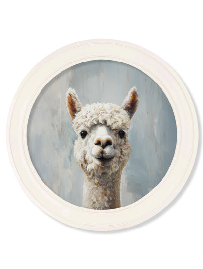 The Goofy Alpaca – Oxford Strong White Round Frame detail – Leya Buster Interiors
