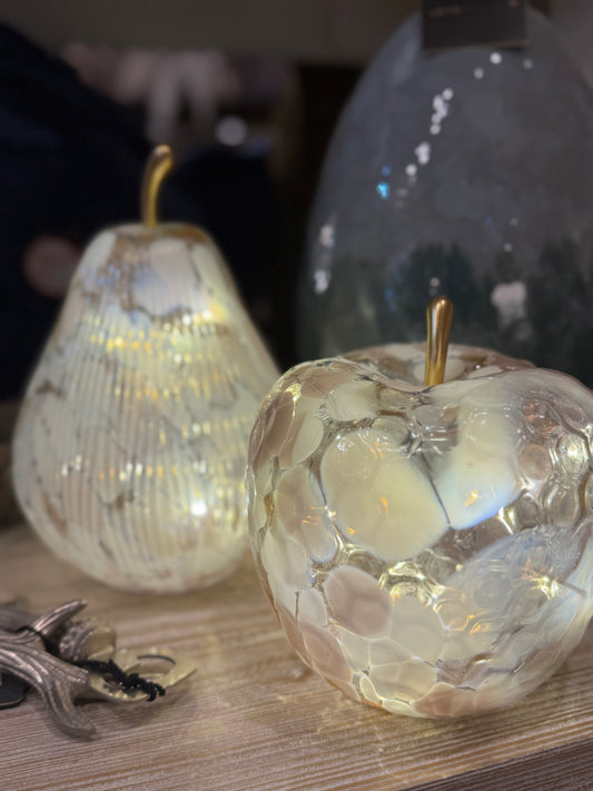 LED Pink Spotted Decorative Glass Pear