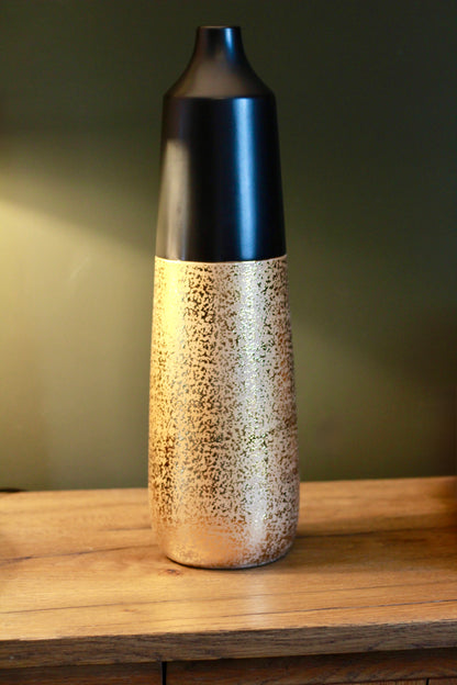 Black & Gold Ceramic Vase styled view – Leya Buster Interiors