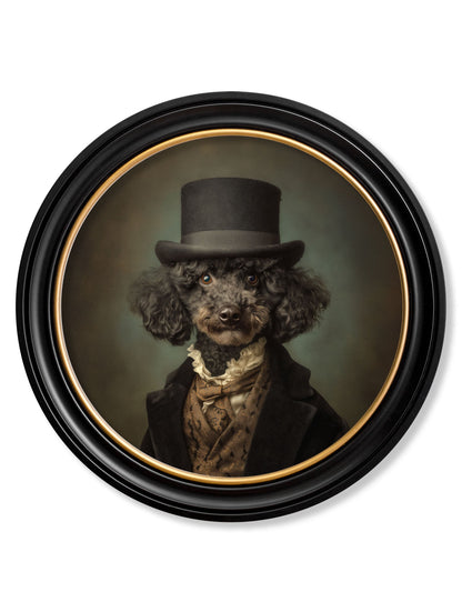 Sir Poodleton – Gentleman Poodle Oxford Round Frame detail – Leya Buster Interiors