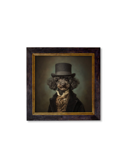Sir Poodleton – Gentleman Poodle Oxford Square Frame styled view – Leya Buster Interiors