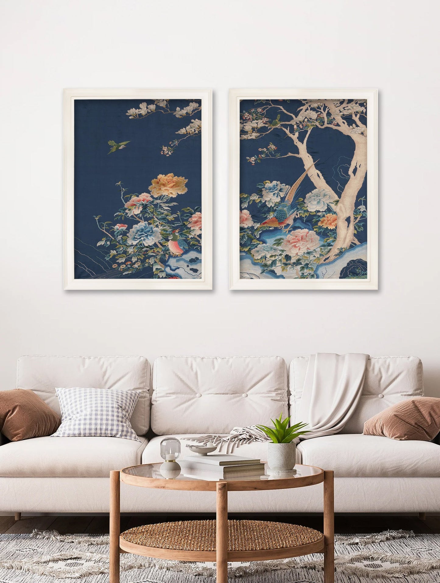 Blue Blossom Trees Set of 2 – framed wall art at Leya Buster Interiors