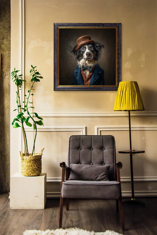 Lord Shearlock – Gentleman Border Collie Oxford Square Frame – fine home fragrance at Leya Buster Interiors