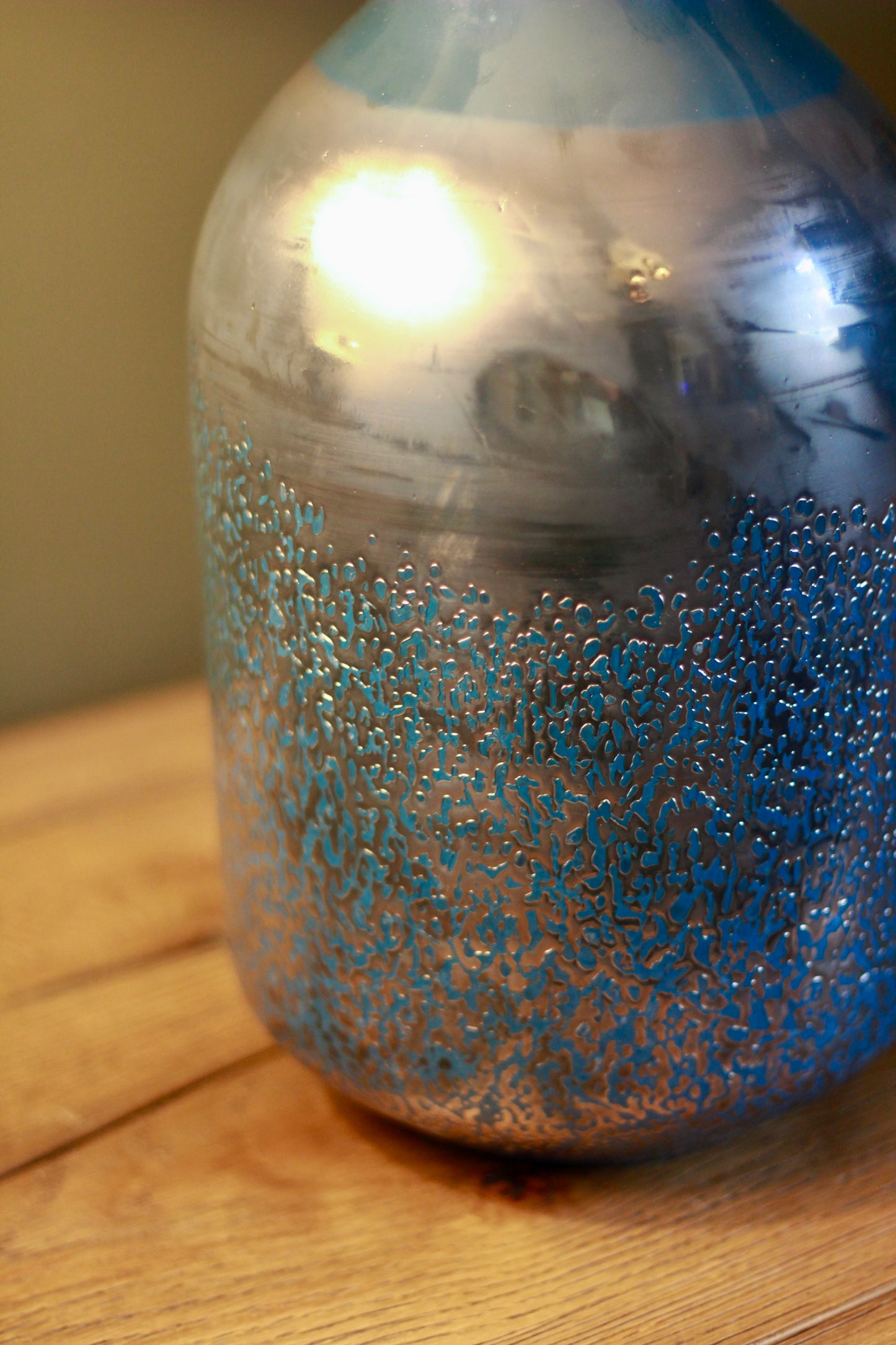 Dark Blue Handmade Vase detail – Leya Buster Interiors