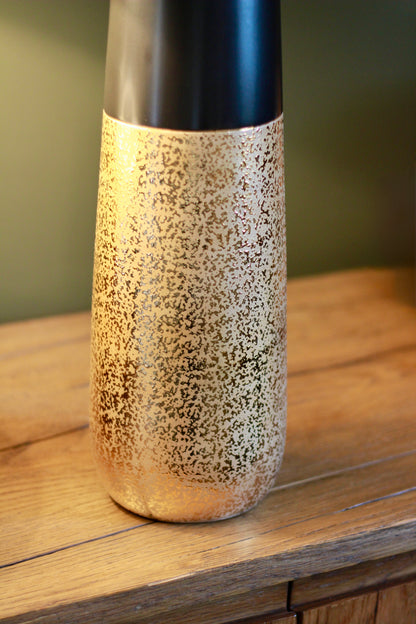 Black & Gold Ceramic Vase styled view – Leya Buster Interiors