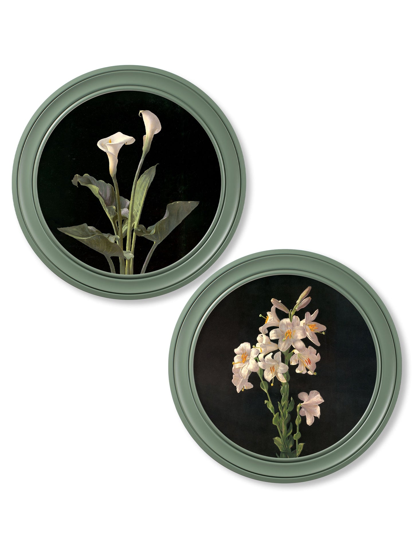 c.1874 George Cochran Lambdin Lillys – Round Frame Green detail – Leya Buster Interiors