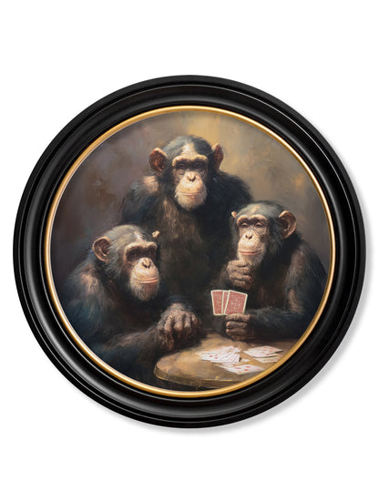 The Card – Playing Chimps – Oxford Round Frame detail – Leya Buster Interiors