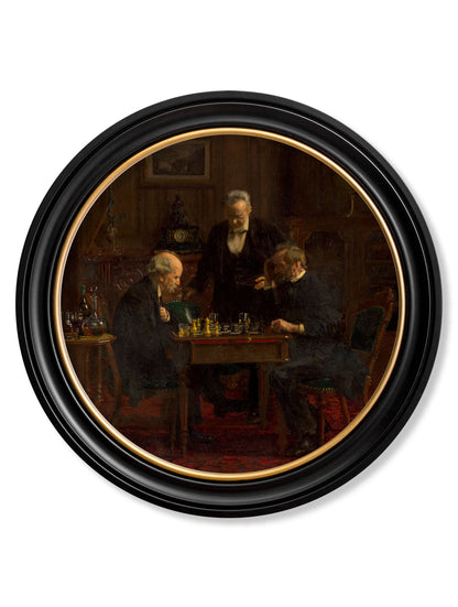 c.1876 The Chess Players – Thomas Eakins – Round Frame detail – Leya Buster Interiors