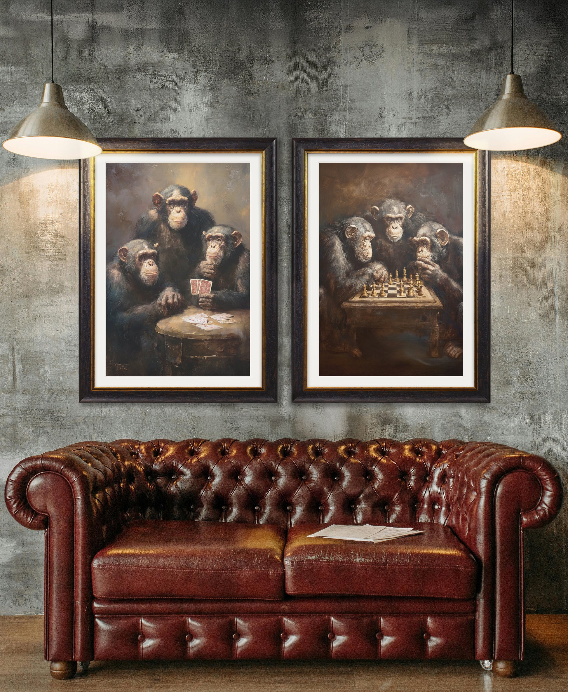 The Card – Playing Chimps – Oxford Frame styled view – Leya Buster Interiors