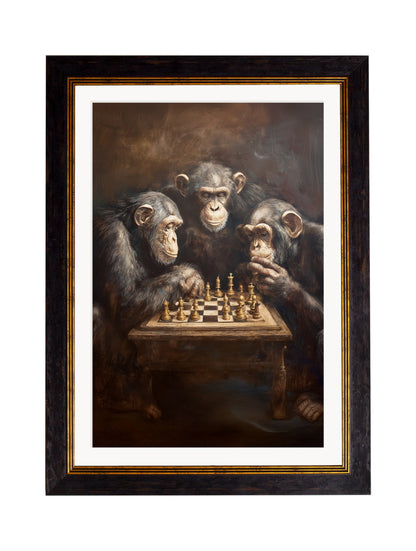 The Chess – Playing Chimps – Oxford Frame styled view – Leya Buster Interiors