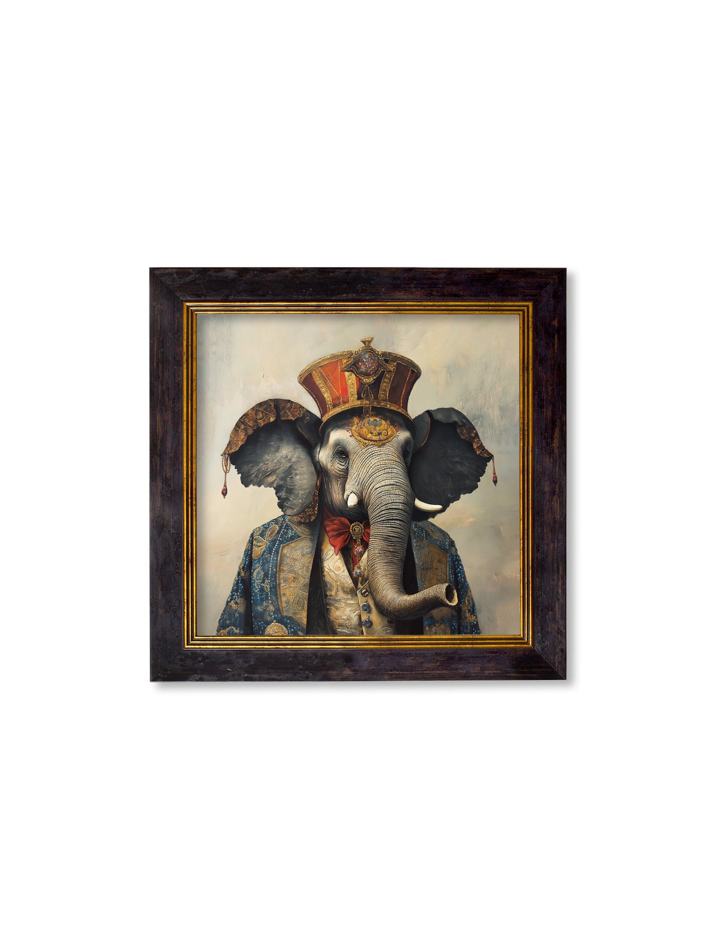The Great Elephanto – Circus Elephant Oxford Square Frame styled view – Leya Buster Interiors