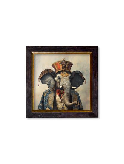The Great Elephanto – Circus Elephant Oxford Square Frame styled view – Leya Buster Interiors