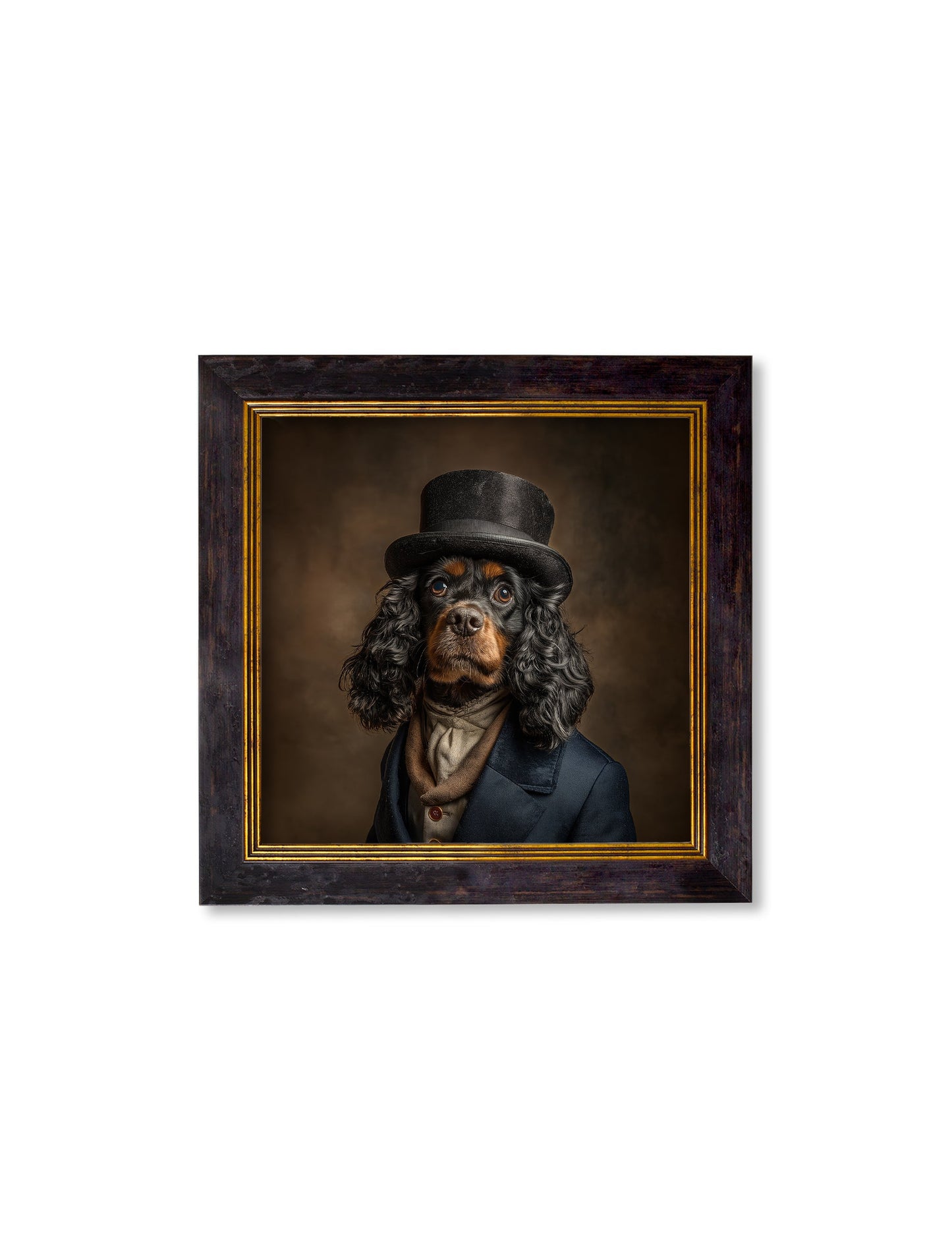 Lord Longears – Gentleman Cocker Spaniel Oxford Square Frame styled view – Leya Buster Interiors