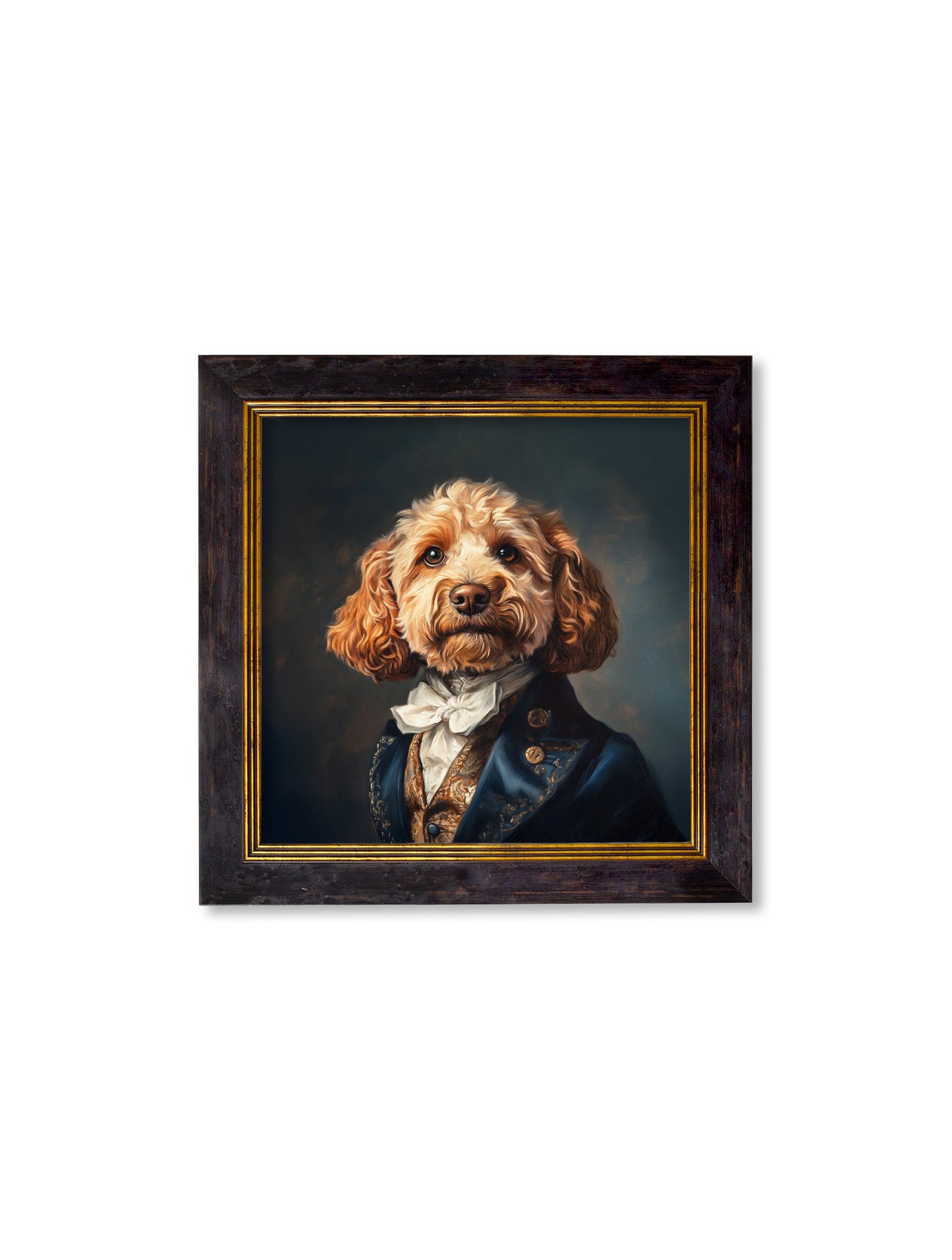 Sir Barkington – Gentleman Cockapoo Oxford Square Frame styled view – Leya Buster Interiors