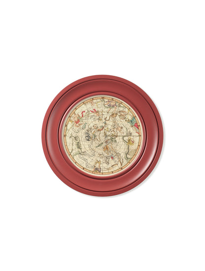 c.1820 Map of Constellations – Round Frame Red styled view – Leya Buster Interiors