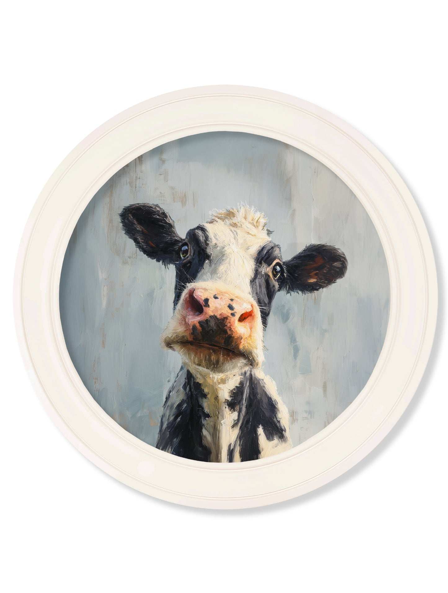 The Curious Cow – Oxford Strong White Round Frame detail – Leya Buster Interiors