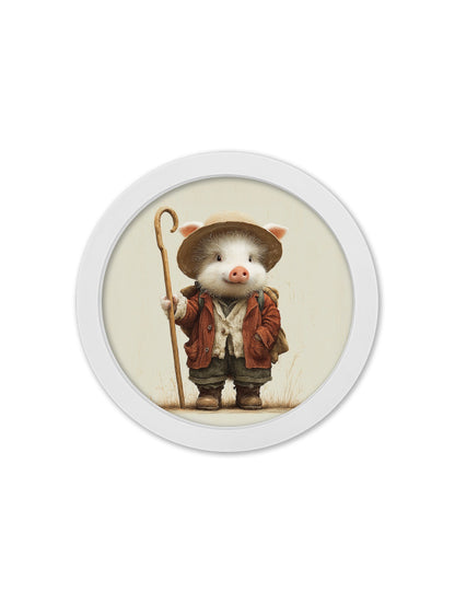 The Little Farmers – 30cm White Round Box Frame styled view – Leya Buster Interiors
