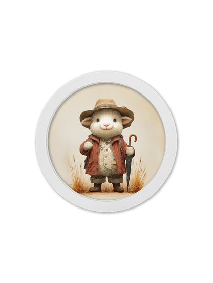 The Little Farmers – 30cm White Round Box Frame styled view – Leya Buster Interiors