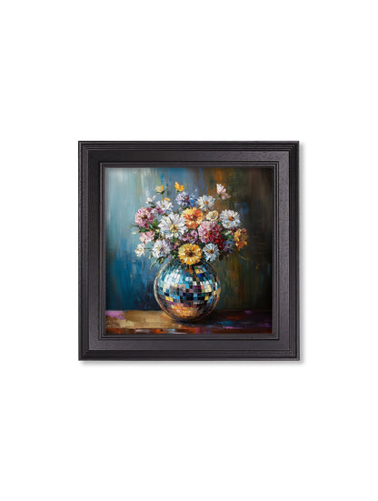 Disco Wildflowers – Black Hurstwood Square Frame styled view – Leya Buster Interiors