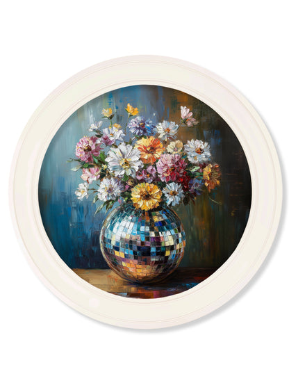 Disco Wildflowers – Oxford Strong White Round Frame detail – Leya Buster Interiors